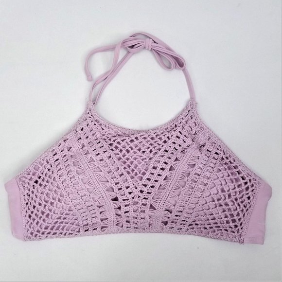 Xhilaration Bikini Top Junior Women Crochet Purple - Picture 3 of 9